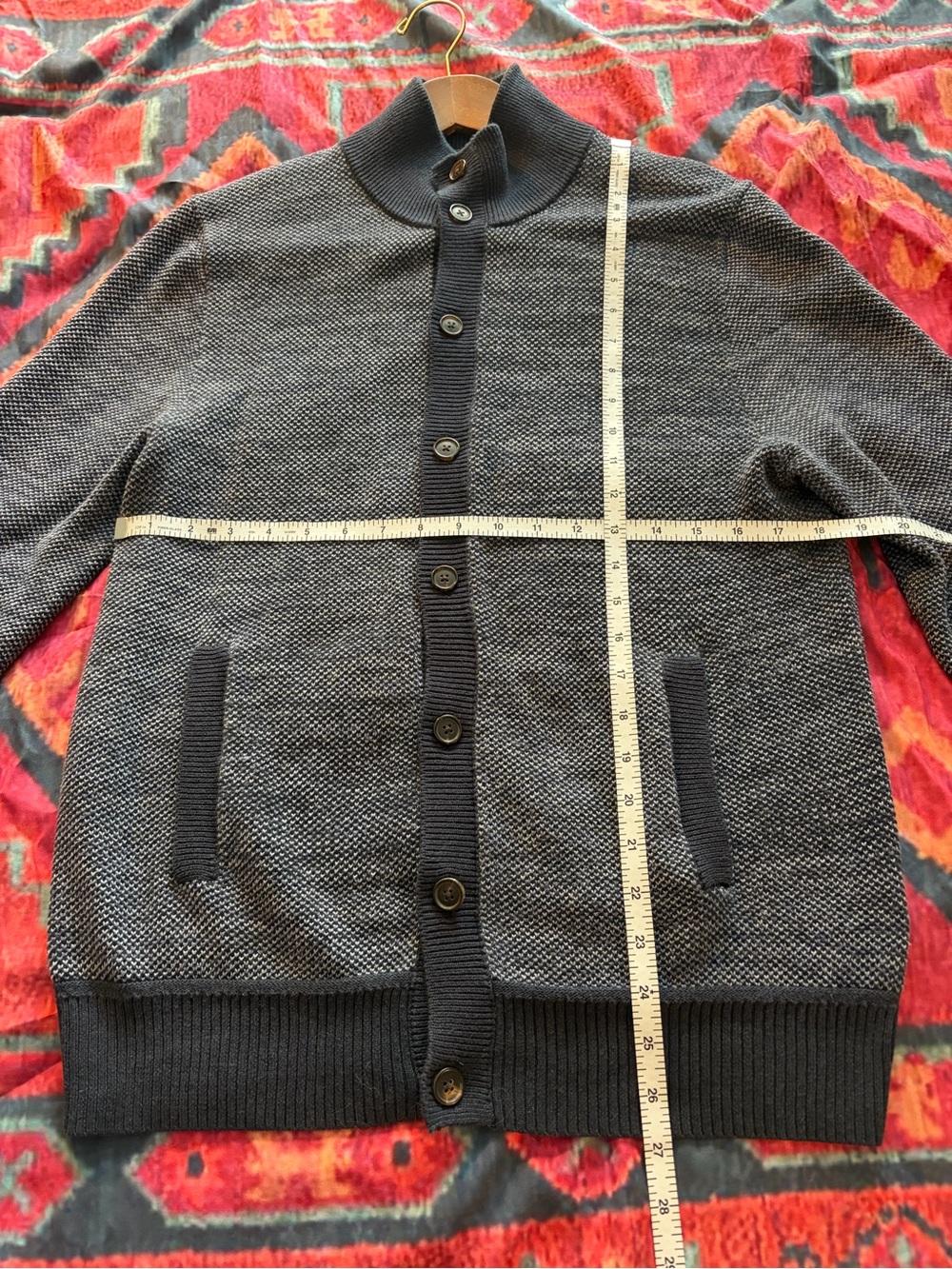 Brooks Brothers Navy Cotton Cashmere Blend Cardigan - Men’s Size Medium - Picture 4 of 5